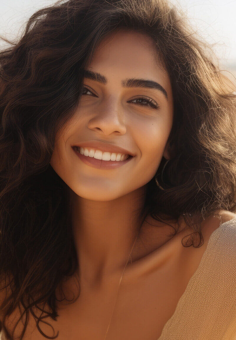 Beautiful woman with wavy hair