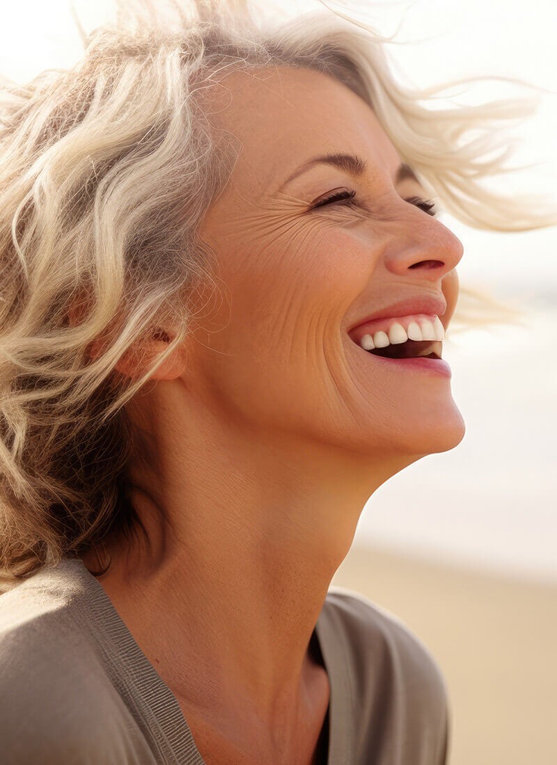 Mature woman at the beach