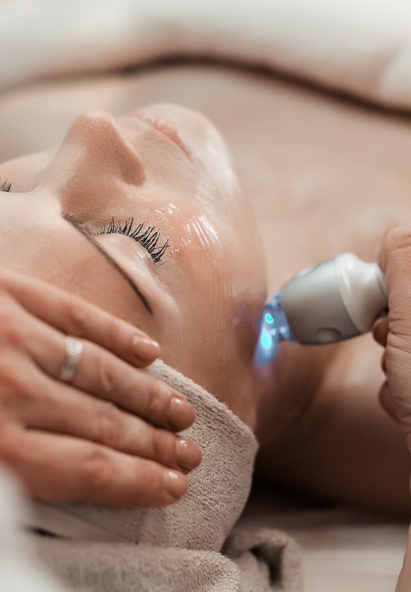 Woman getting laser skin resurfacing