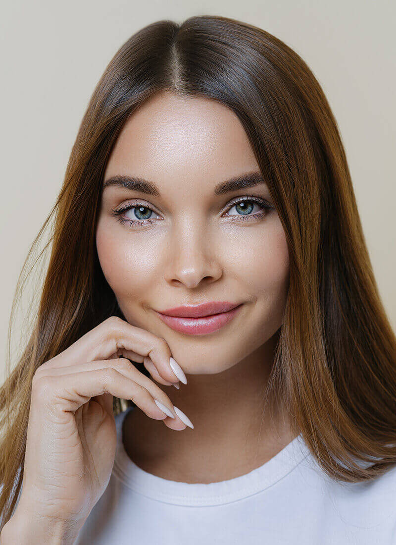 Woman with glowing skin