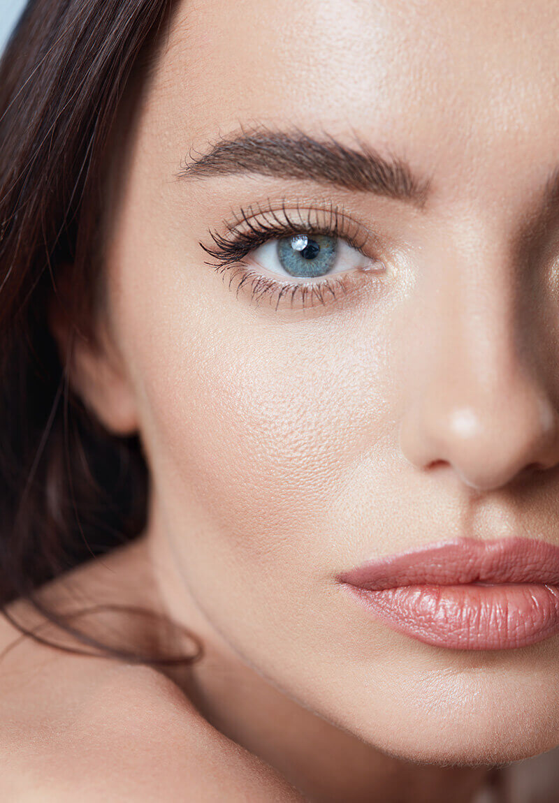 up close of a young woman's face