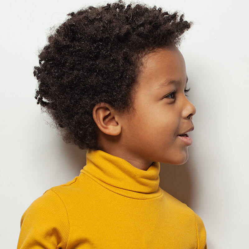 Profile of a young boy